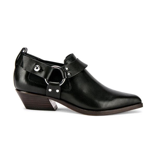Rag & Bone Westin Black Harness Pull On Booties W/ Silver Tone Hardware - Picture 2 of 9